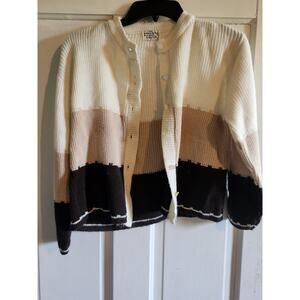 Vintage 1950 Virgin Turbo Orlon Acrylic Knit Cardigan Womens Medium?